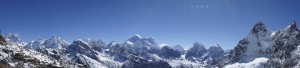 Mount Everest seen from the Renjo La